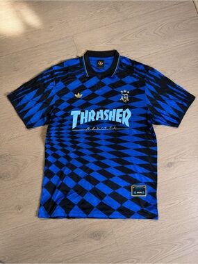 Adidas Originals x Thrasher Argentina AFA Soccer Jersey Blue Black Men’s Size S